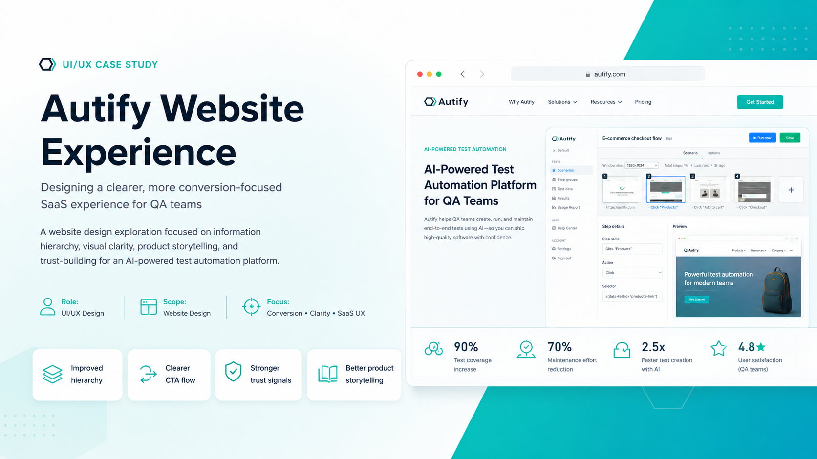 Autify AI test automation website redesign preview